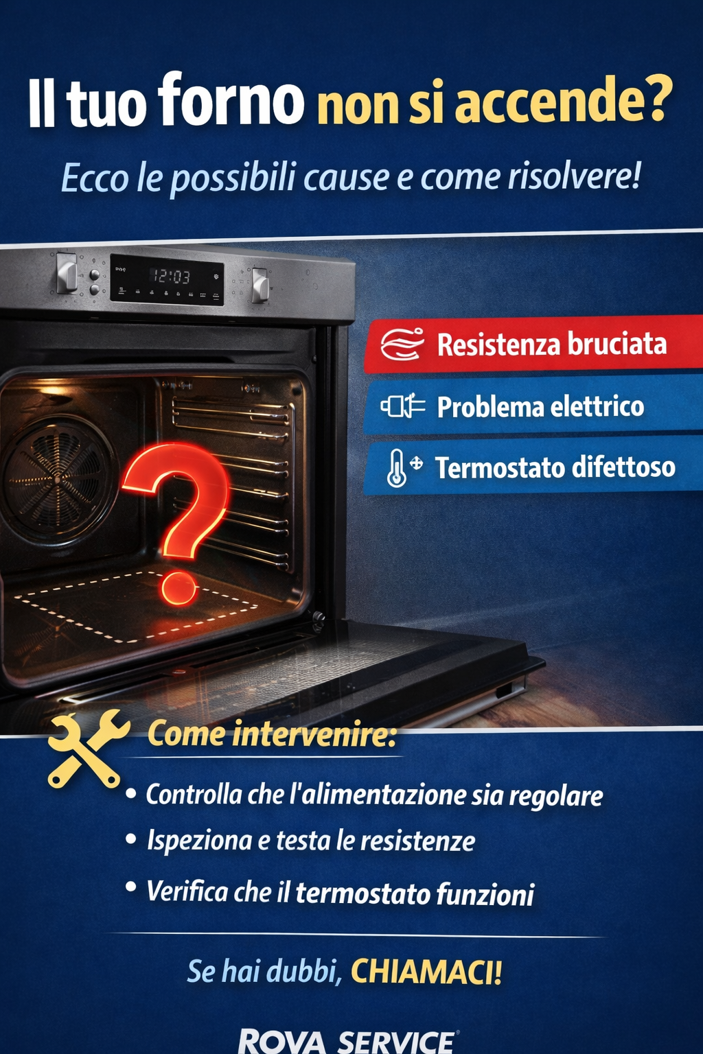Il tuo forno non accende? Cause, controlli e soluzioni